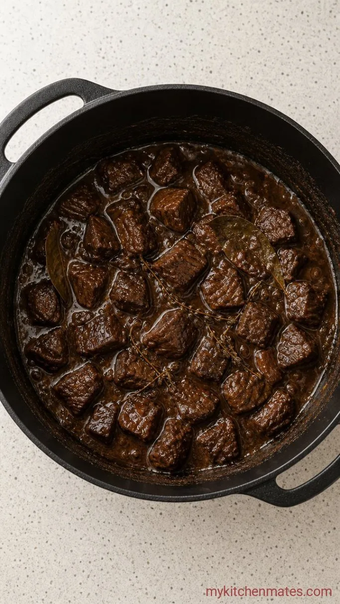 Dutch Oven Beef Stew (Oven-Braised for Fall-Apart Beef) Step 4: Braise the Beef