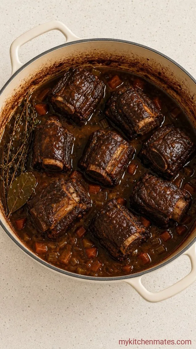 Braised Bone-In Beef Short Ribs Step 4: Braise the Short Ribs Low and Slow
