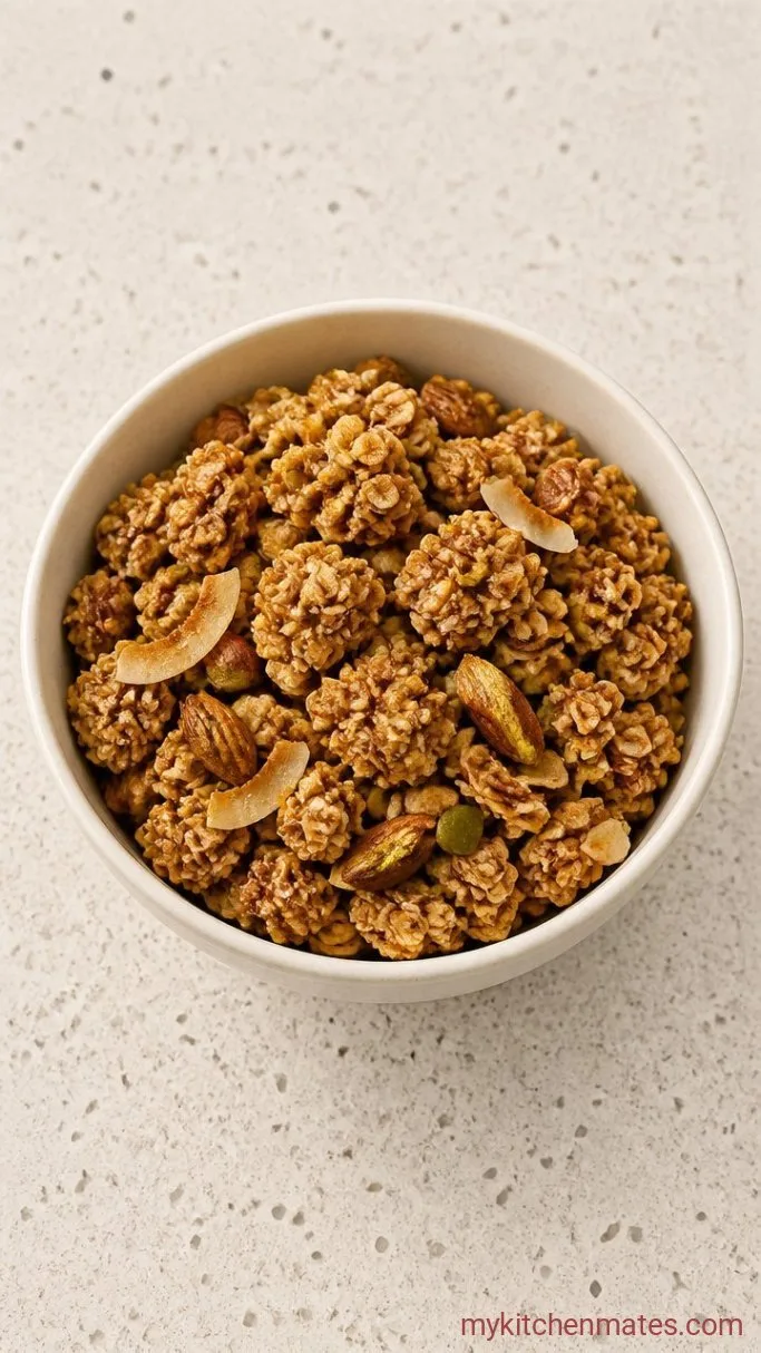 Crispy Sourdough Discard Granola Step 4: Break into Crunchy Clusters