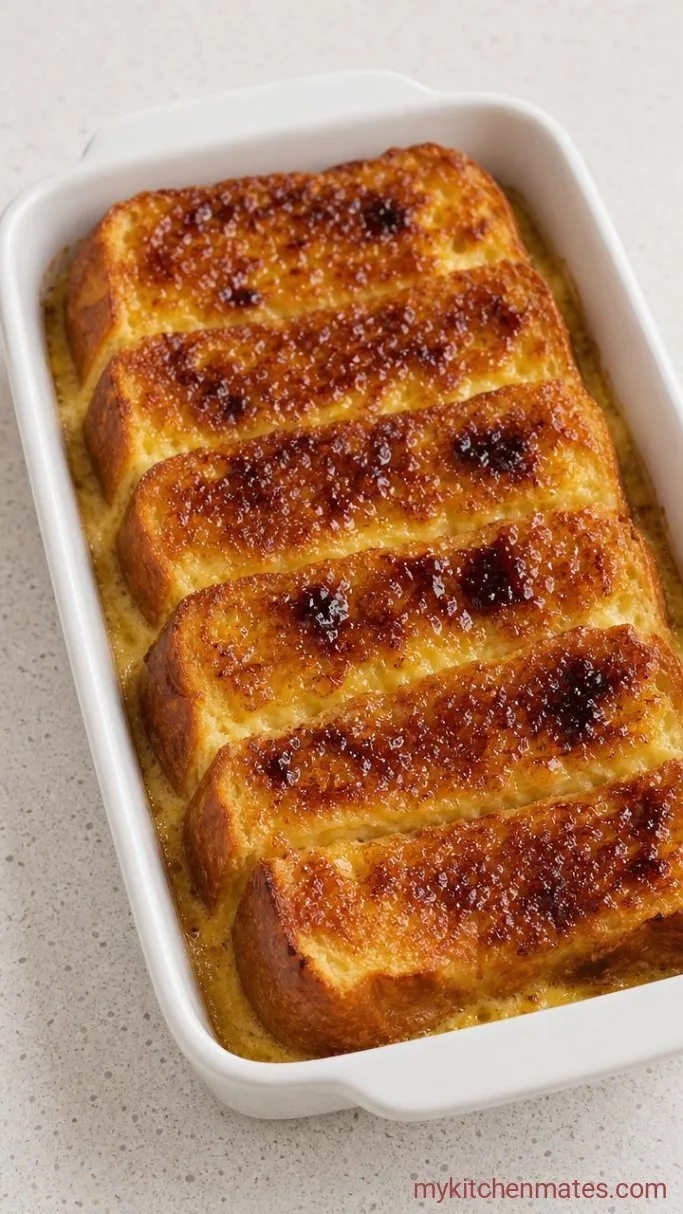 Overnight Crème Brûlée French Toast Step 4: Brûlée the Sugar Topping
