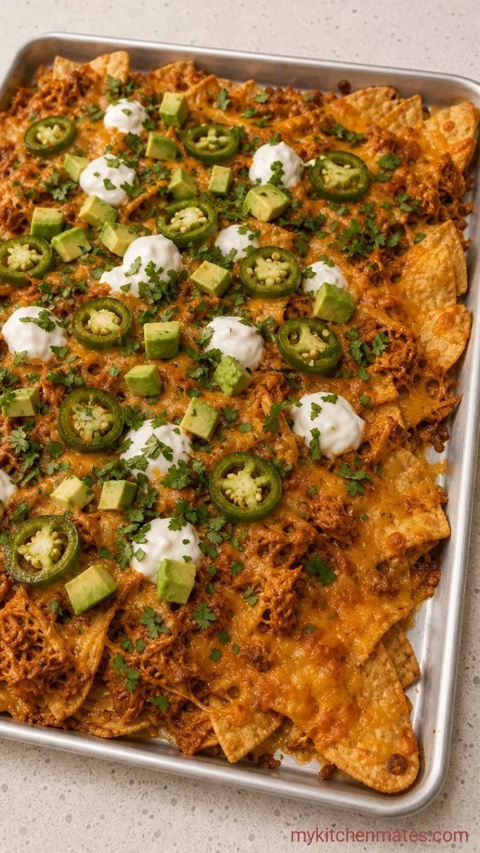 Crockpot Chicken Nachos (Salsa Chicken, Melty Cheese) Step 4: Broil and Finish with Fresh Toppings