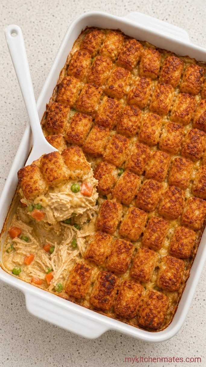 Cheesy Chicken Tater Tot Casserole Step 4: Broil and Serve