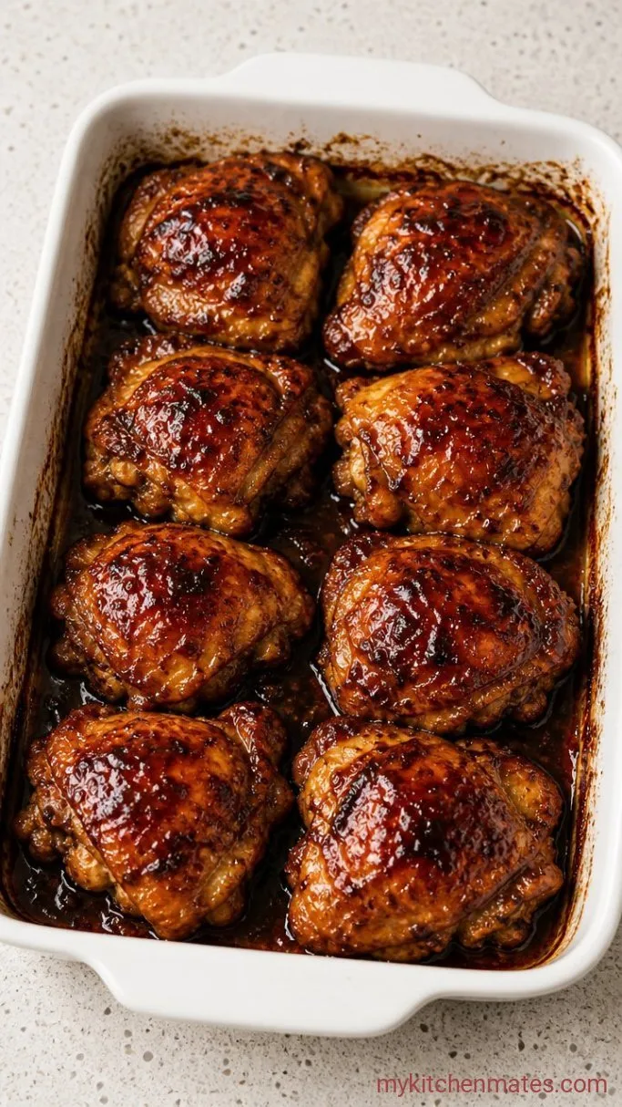 Oven-Baked Sticky Honey BBQ Chicken Thighs Step 4: Broil Until Sticky