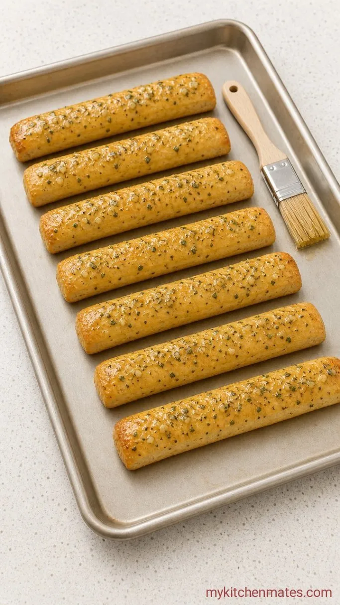Soft Gluten-Free Breadsticks (They Stay Soft for Days) Step 4: Brush with Garlic Butter