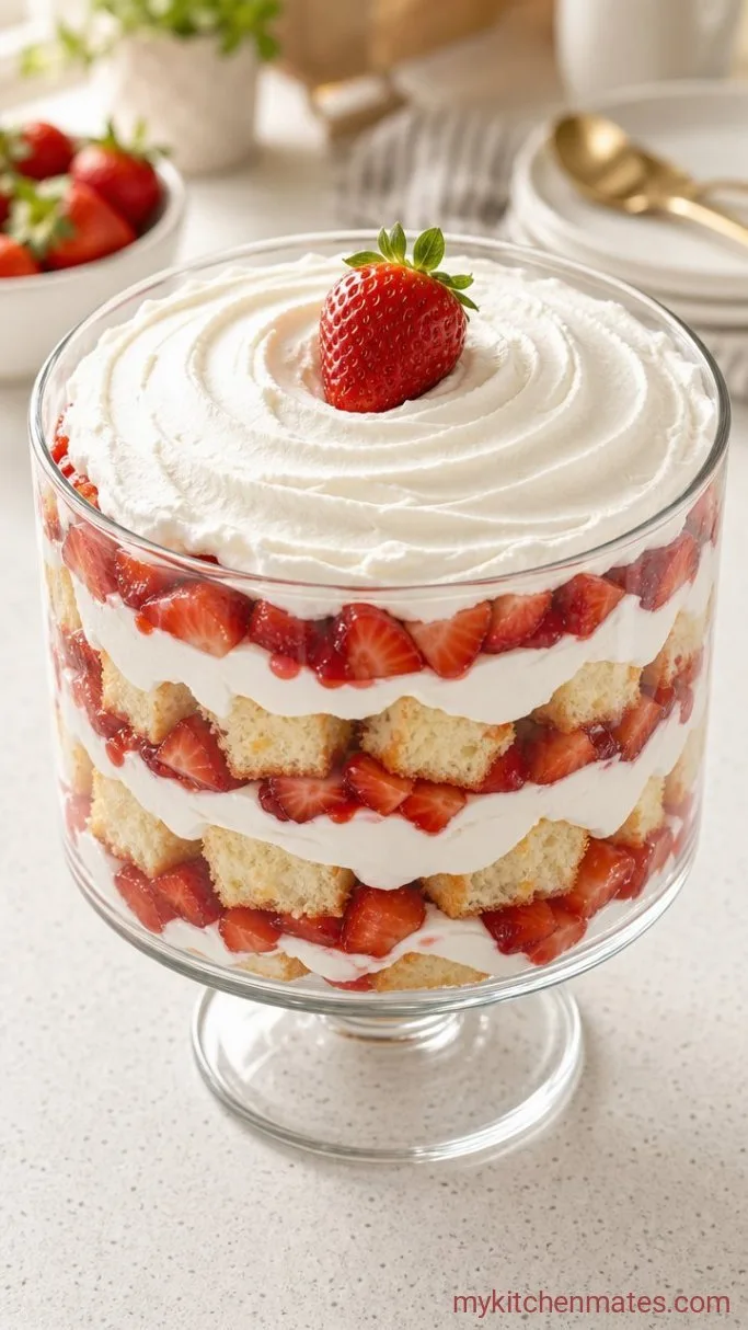 5-Ingredient Strawberry Angel Food Cake Dessert Step 4: Chill and Serve