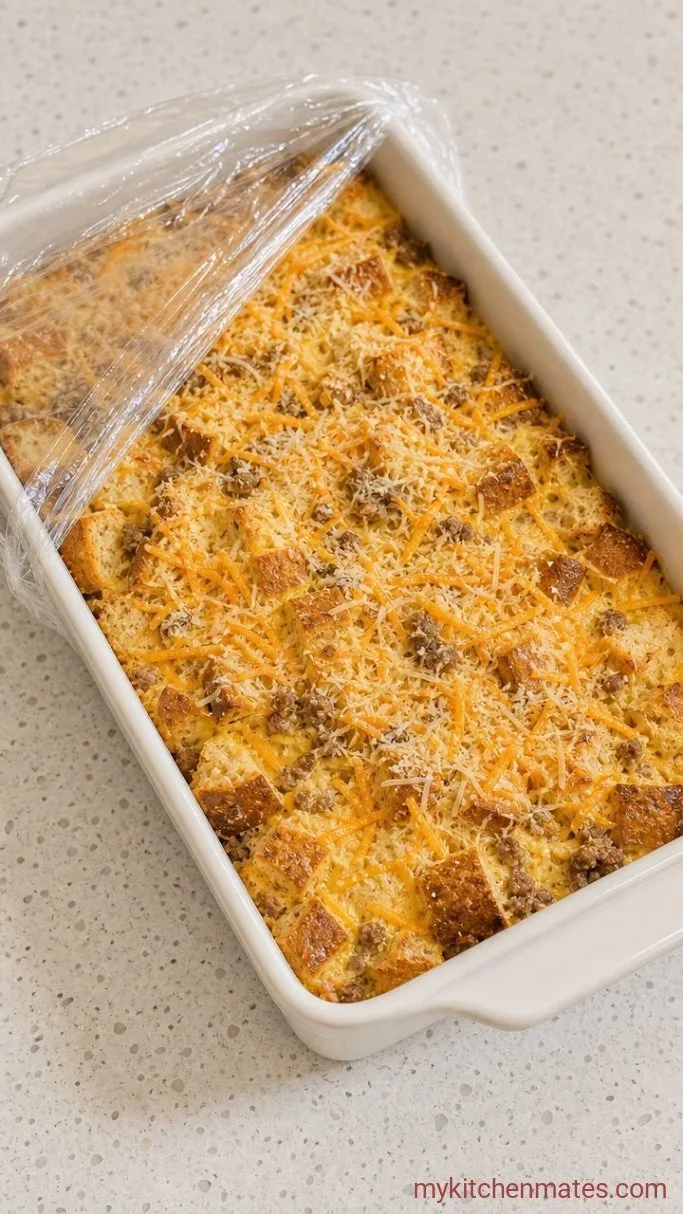 Make-Ahead Sausage Breakfast Casserole Step 4: Chill the Casserole