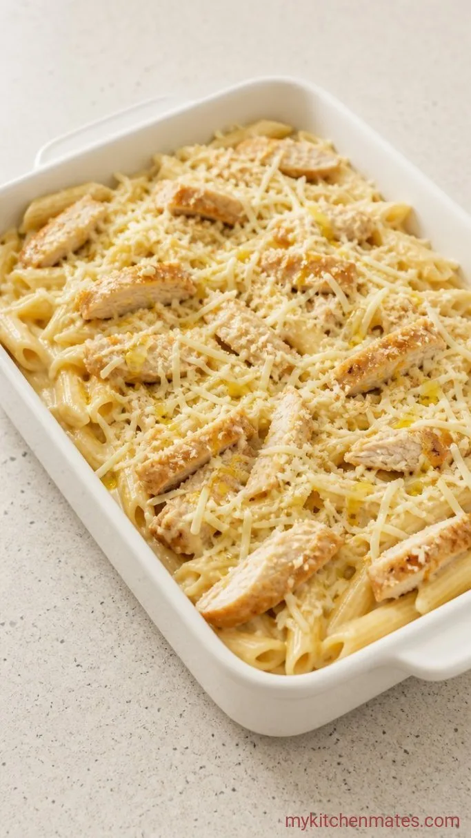 Creamy Chicken Alfredo Bake Step 4: Combine and Assemble