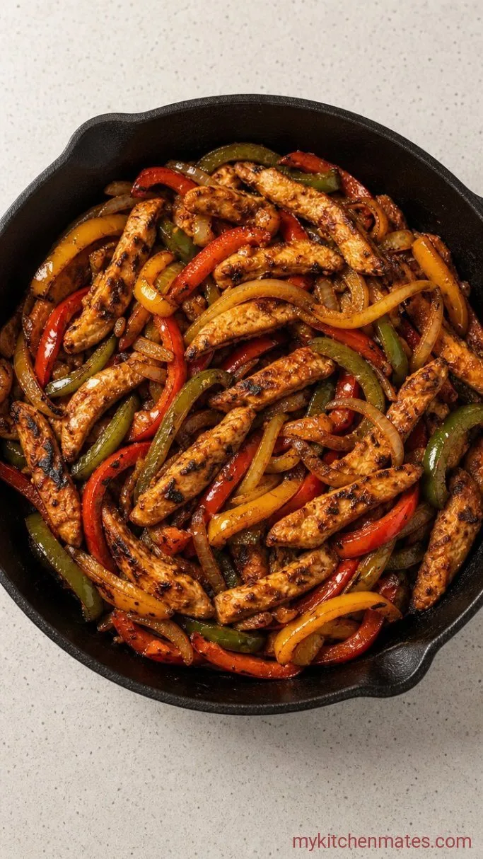 Easy One-Skillet Chicken Thigh Fajitas Step 4: Combine and Char