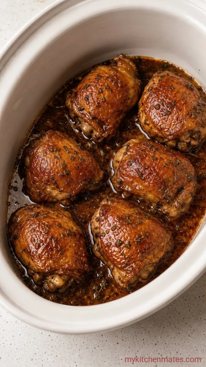Crockpot Garlic Butter Chicken Thighs Step 4: Cook Low and Slow
