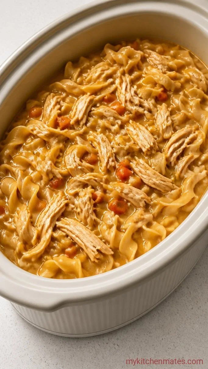 Creamy Crockpot Chicken and Noodles Step 4: Cook the Noodles