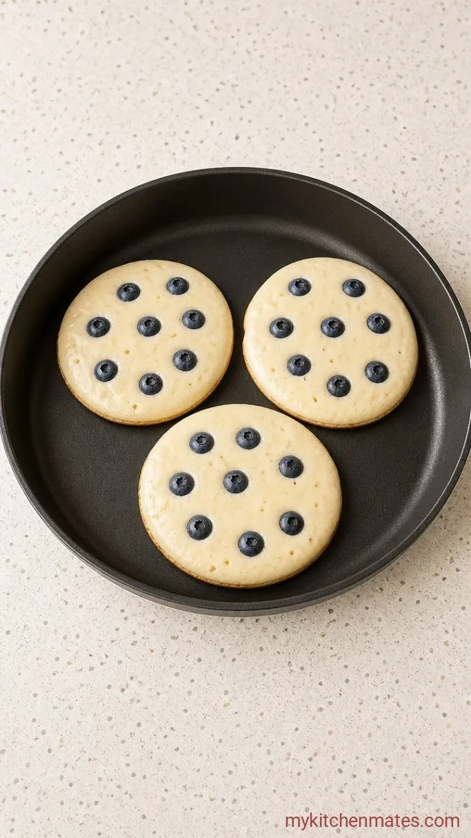 Step 4: Cook the Pancakes with Blueberries
