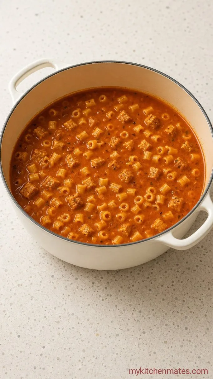 30-Minute Creamy Chicken Parmesan Soup Step 4: Cook the Pasta
