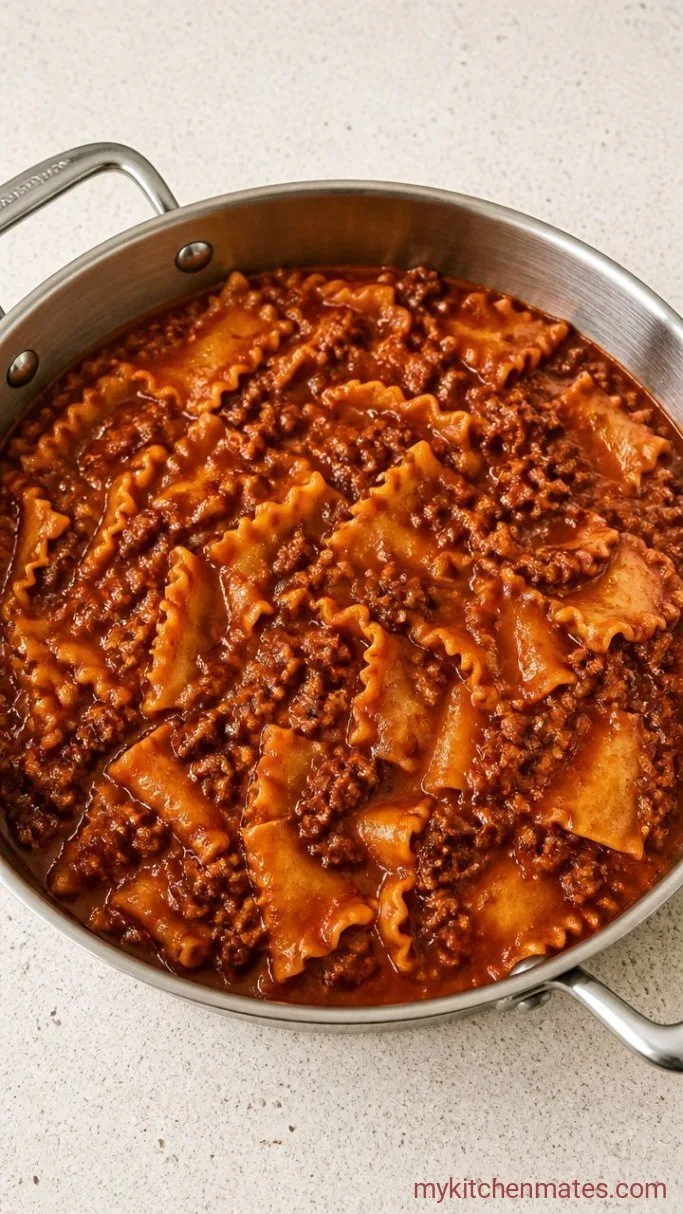 30-Minute One Pot Lasagna Skillet Step 4: Cook the Pasta