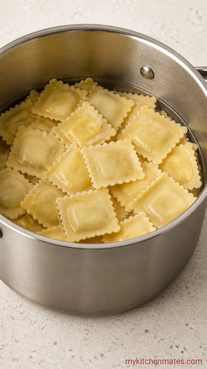 30-Minute Creamy Italian Sausage Ravioli Step 4: Cook the Ravioli