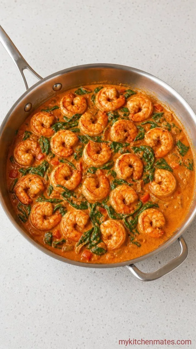 Step 4: Cook the Shrimp and Spinach