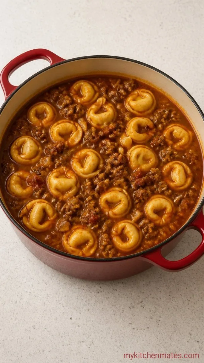 30-Minute Sausage Spinach Tortellini Soup Step 4: Cook the Tortellini