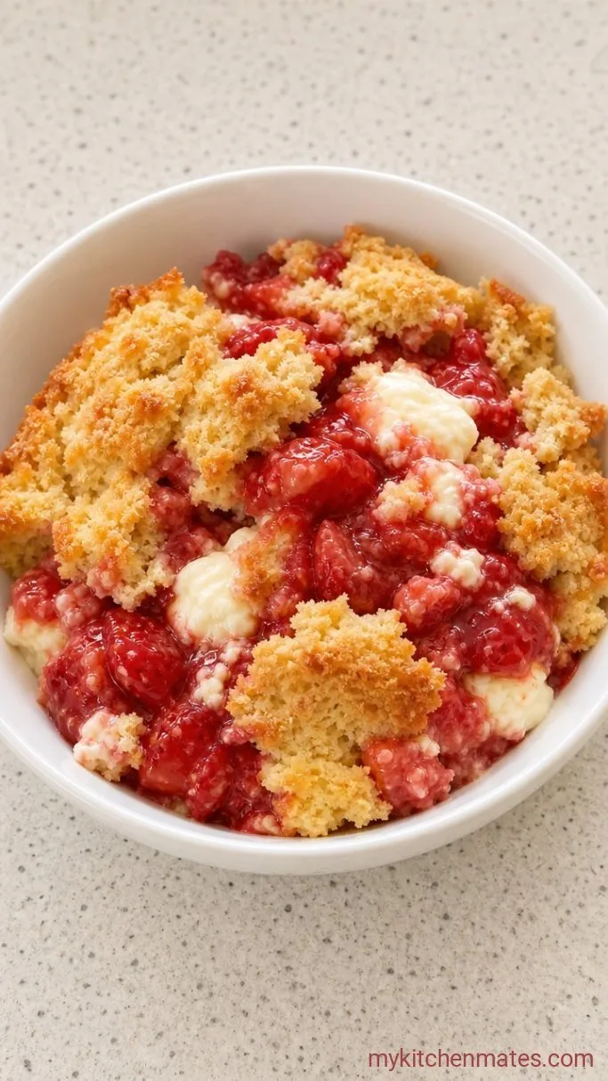 4-Ingredient Strawberry Cream Cheese Dump Cake Step 4: Cool and Scoop