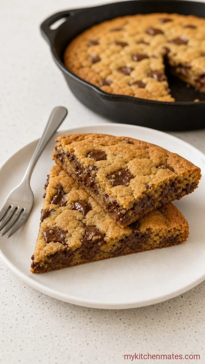 Giant Gooey Cast Iron Skillet Cookie Step 4: Cool, Slice, and Serve