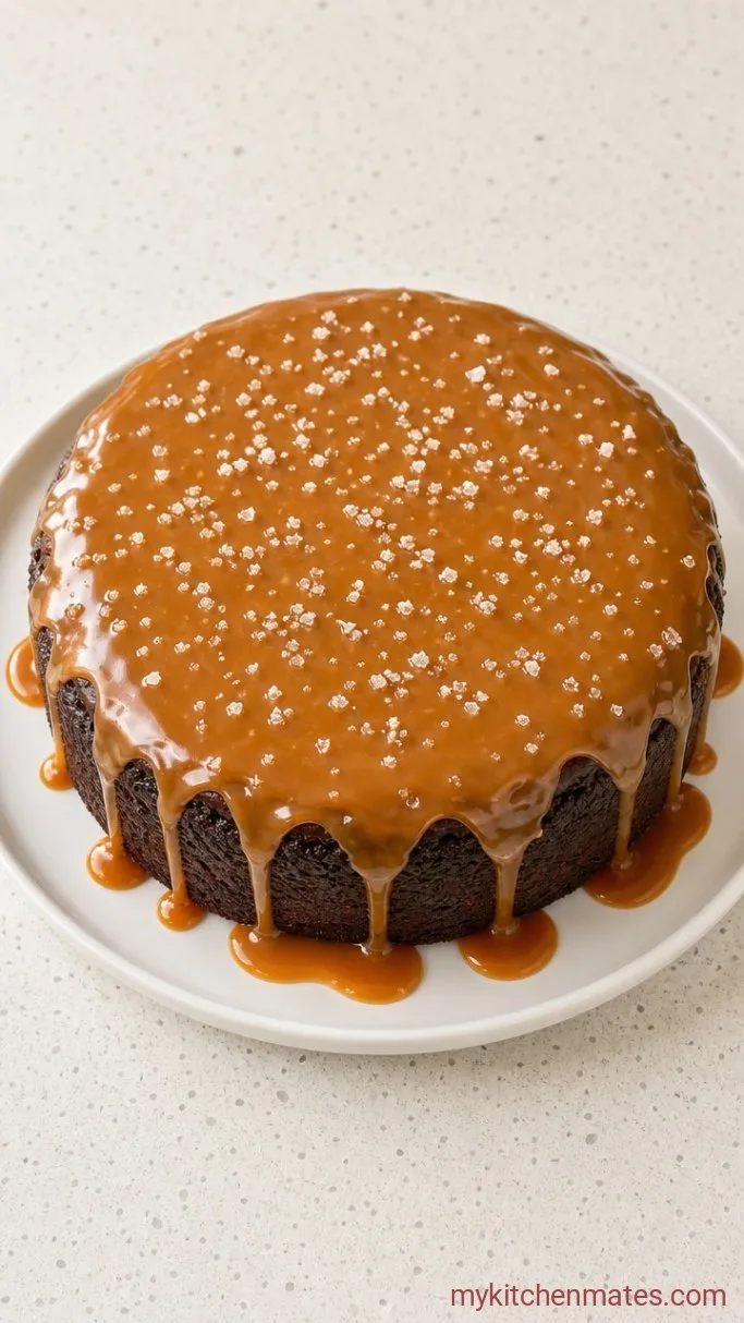 One-Bowl Chocolate Caramel Cake (No Mixer Needed) Step 4: Cover the Cake