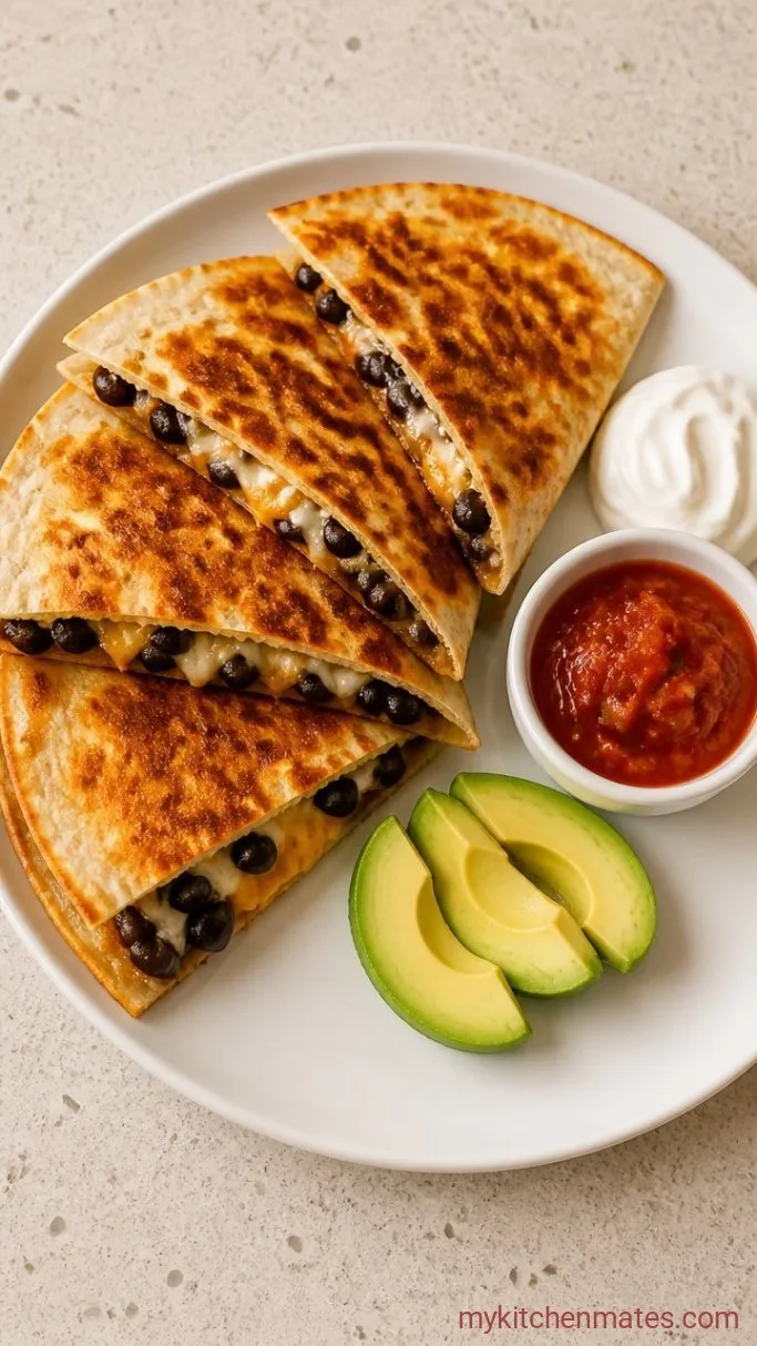 15-Minute Crispy Black Bean Quesadillas Step 4: Crisp and Serve