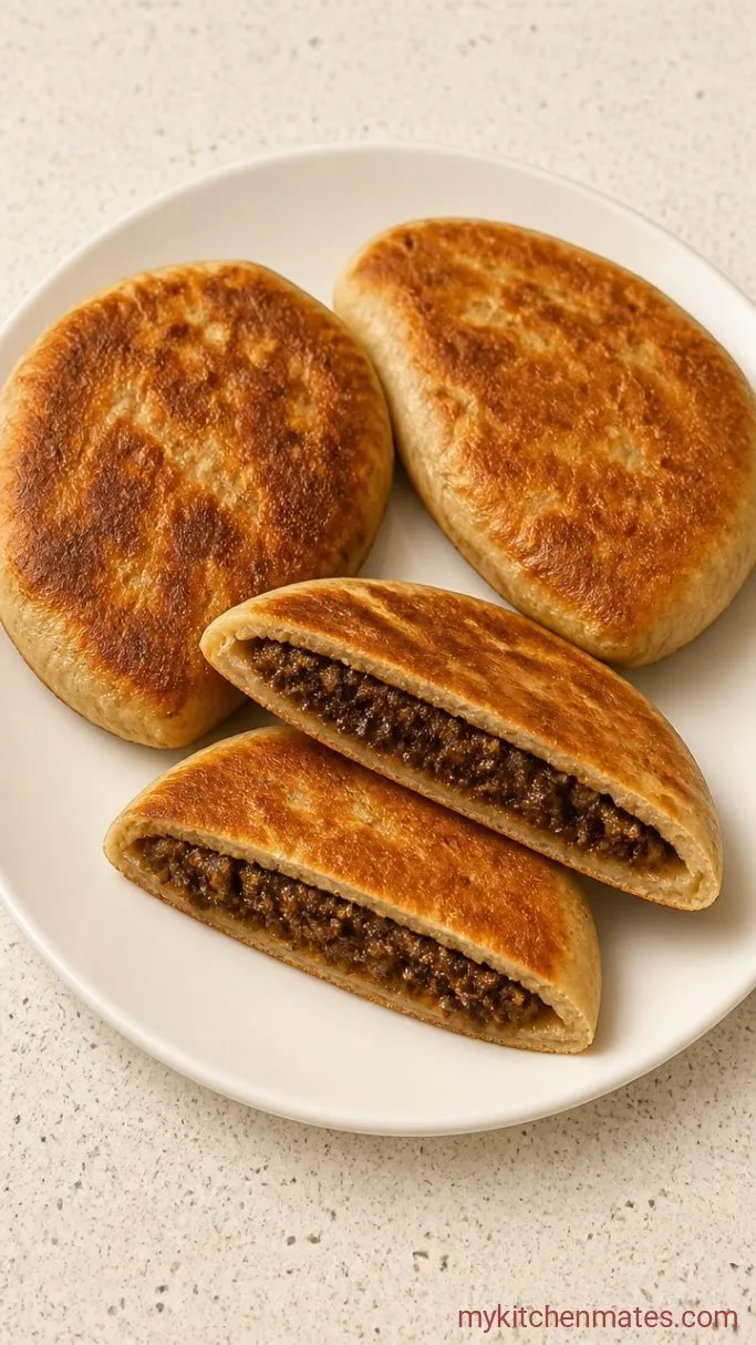 Crispy Arayes (Quick Stuffed Pitas with Spiced Meat) Step 4: Crisp and Serve