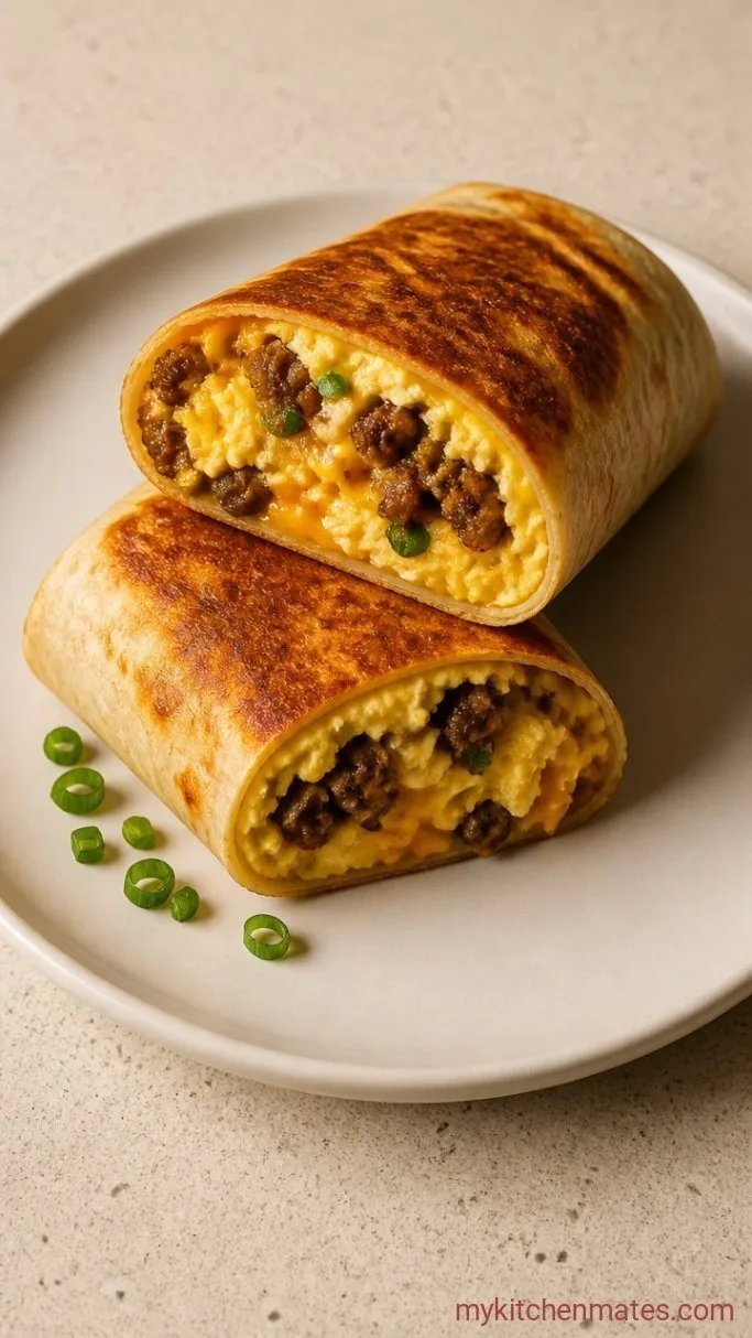 Crispy Skillet Egg Breakfast Burrito Step 4: Crisp and Serve