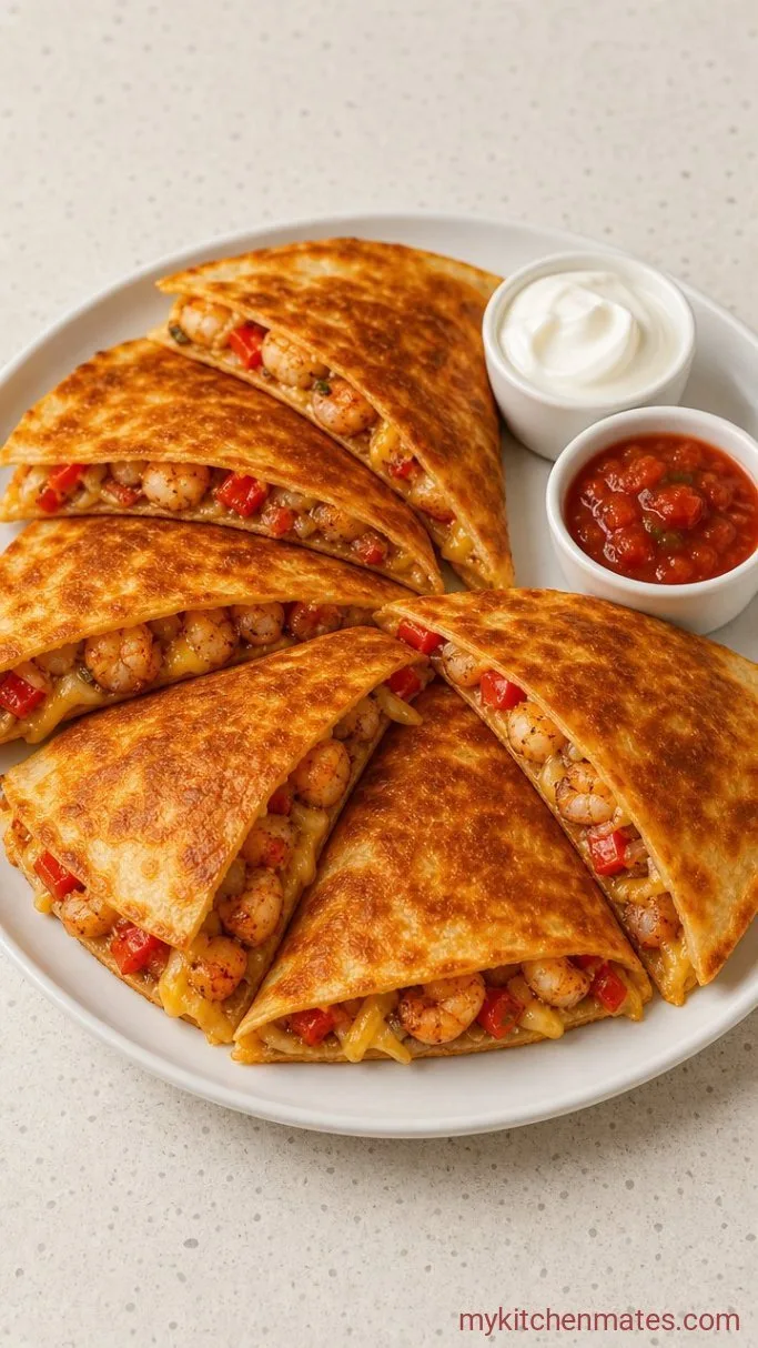 20-Minute Mexican Shrimp Quesadillas Step 4: Crisp and Slice the Quesadillas