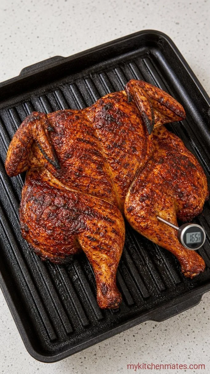 Juicy Grilled Spatchcock Chicken (Ready in 50 Minutes) Step 4: Crisp the Skin and Check Doneness