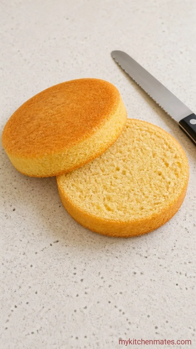 Step 4: Cut and layer the cakes