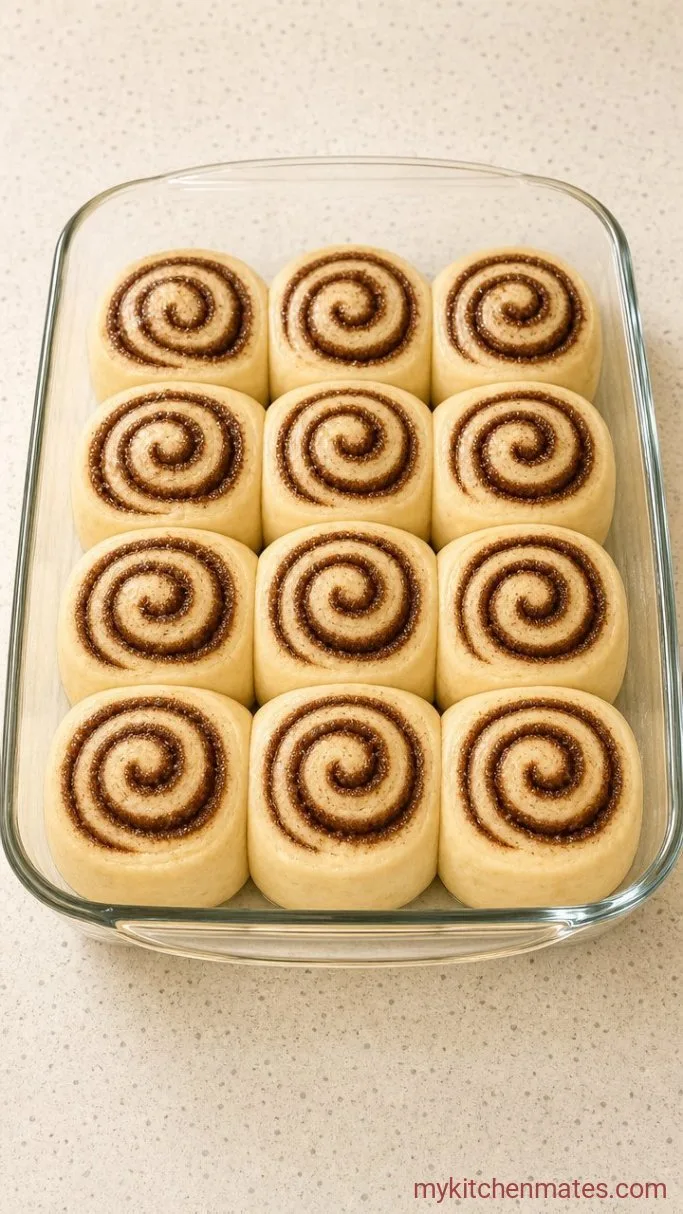 Soft and Gooey Gluten Free Cinnamon Buns Step 4: Cut and Let Rise