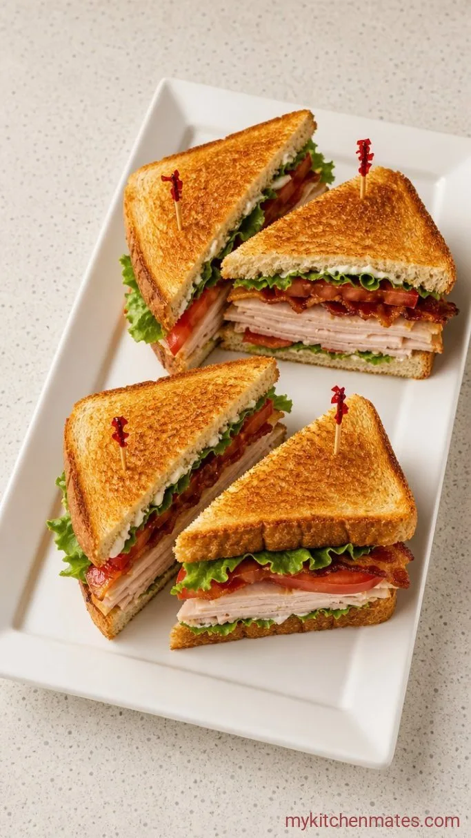 Triple-Decker Turkey Club Sandwich Step 4: Cut and Serve