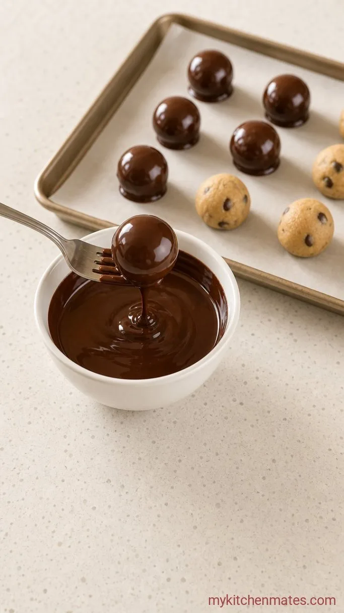 No-Bake 3-Ingredient Gluten-Free Oreo Balls Step 4: Dip in Chocolate