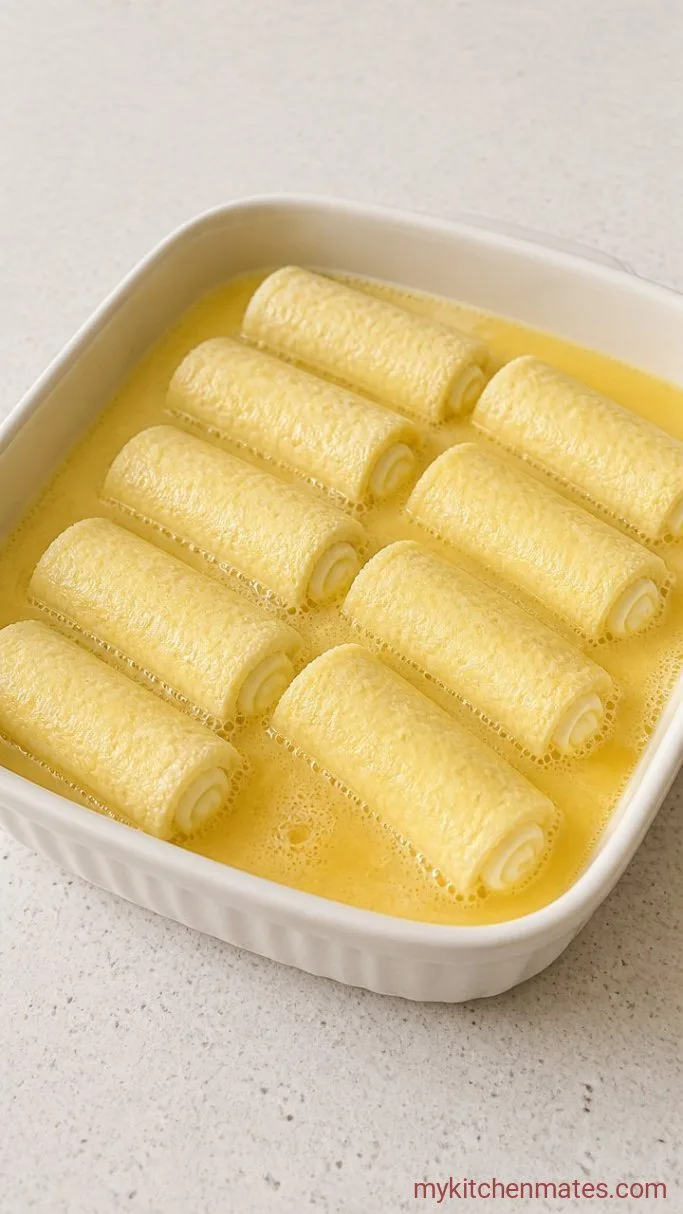 Step 4: Dip the Rolls in the Egg