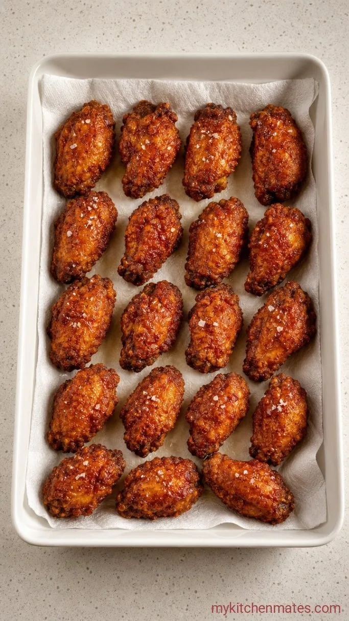 Crispy Buttermilk Fried Chicken Wings Step 4: Drain and Season the Wings