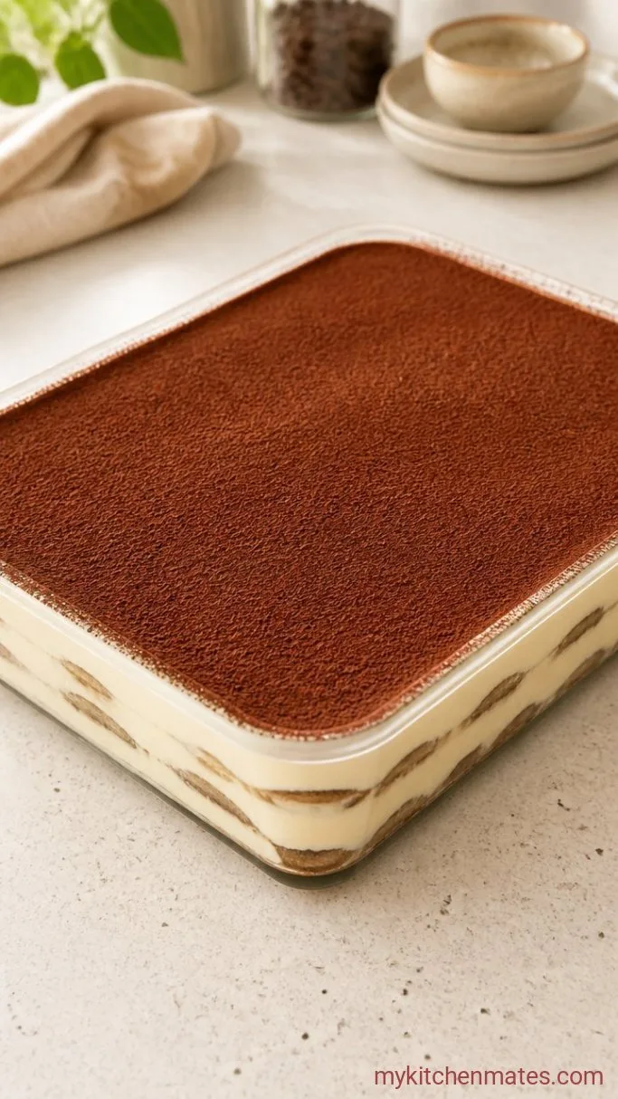 No-Bake Gluten Free Tiramisu Step 4: Dust with Cocoa and Serve