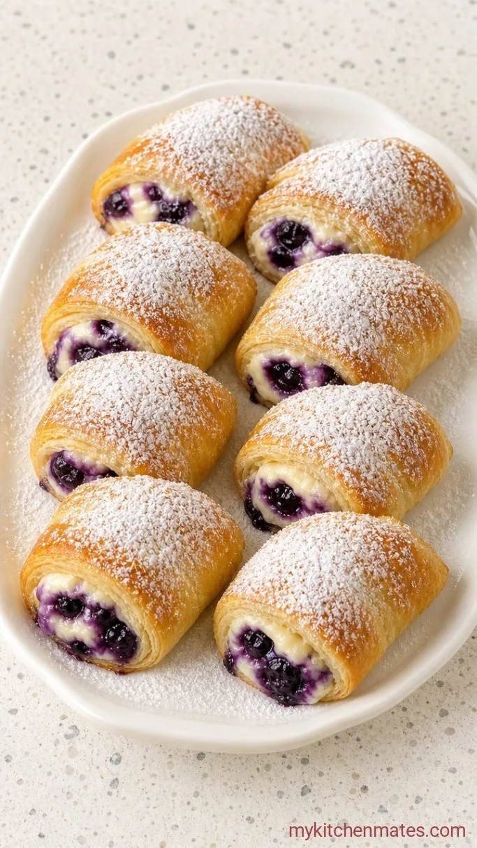 Quick Blueberry Cheesecake Rolls (with Crescent Dough) Step 4: Dust with Powdered Sugar and Serve