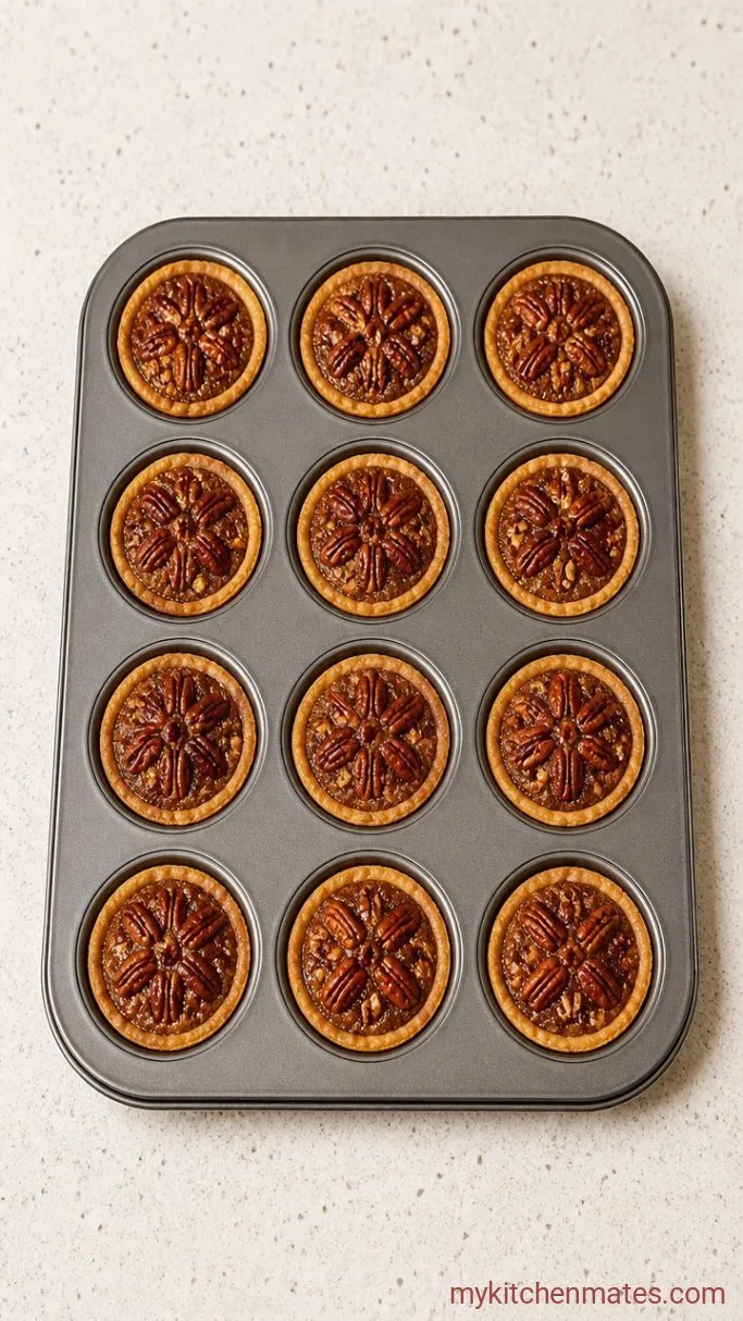 Mini Pecan Pies (The No-Roll Press-In Crust) Step 4: Fill and Bake the Mini Pies