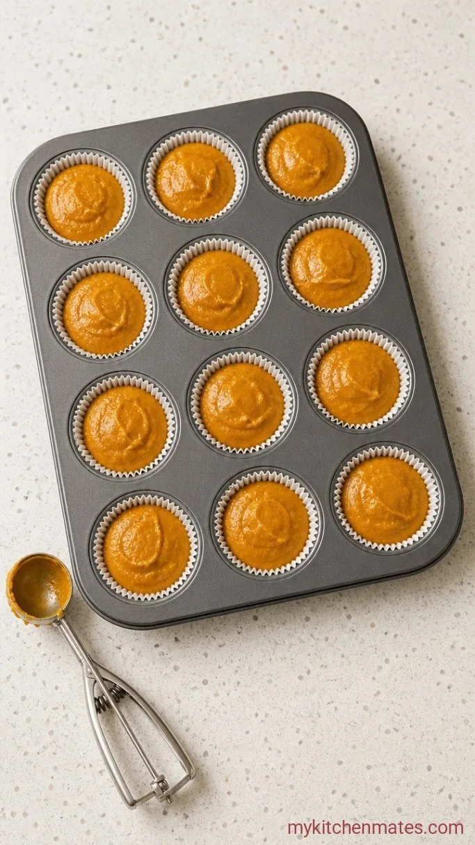 Gluten Free Pumpkin Muffins That Aren't Gritty Step 4: Fill and Bake the Muffins