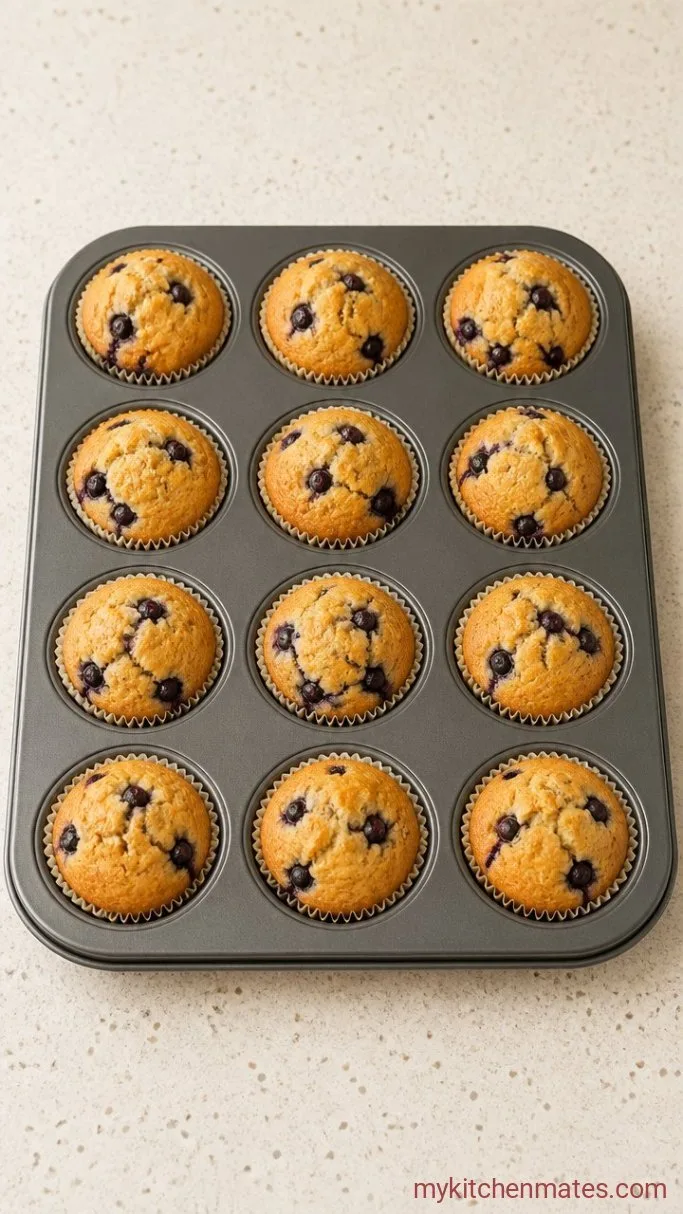 Moist Lemon Blueberry Muffins with Lemon Glaze Step 4: Fill and Bake the Muffins