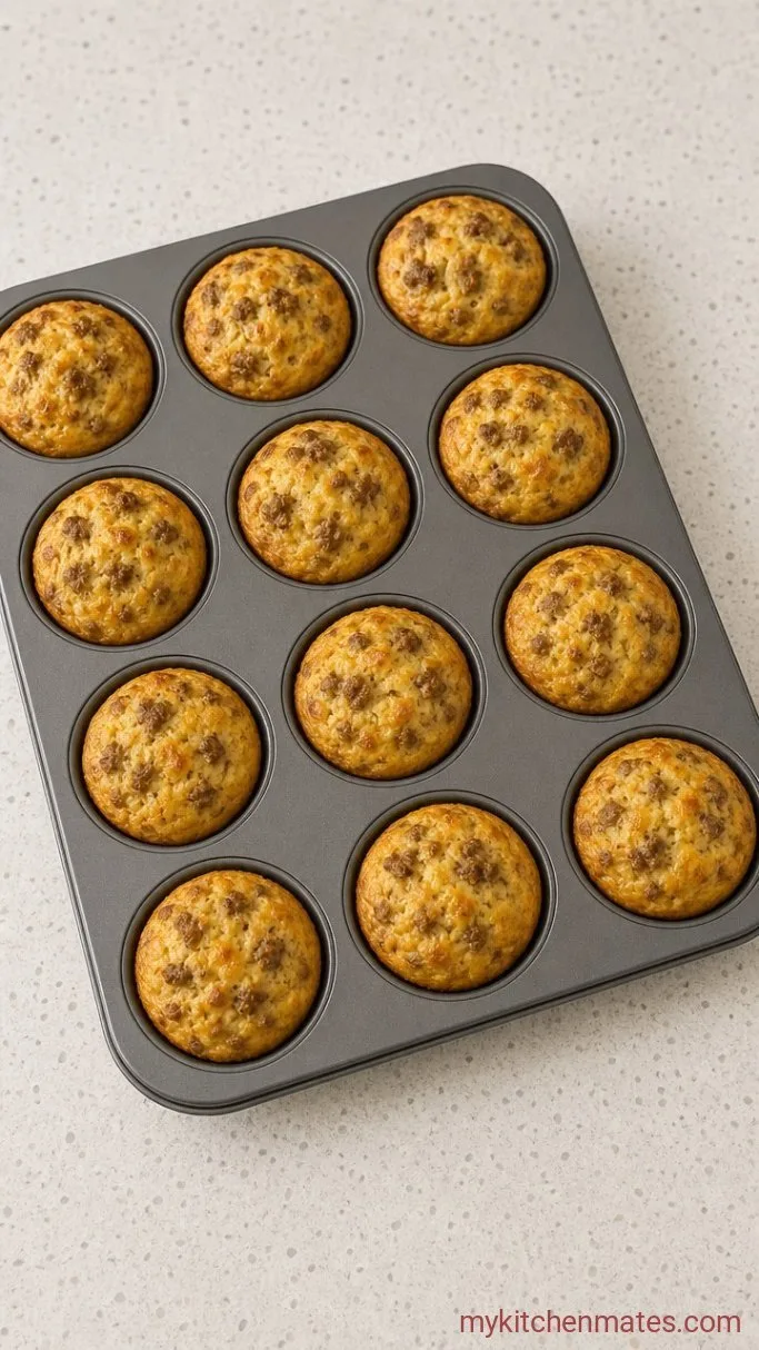 Quick Sausage Pancake Muffins (Make-Ahead Breakfast) Step 4: Fill and Bake