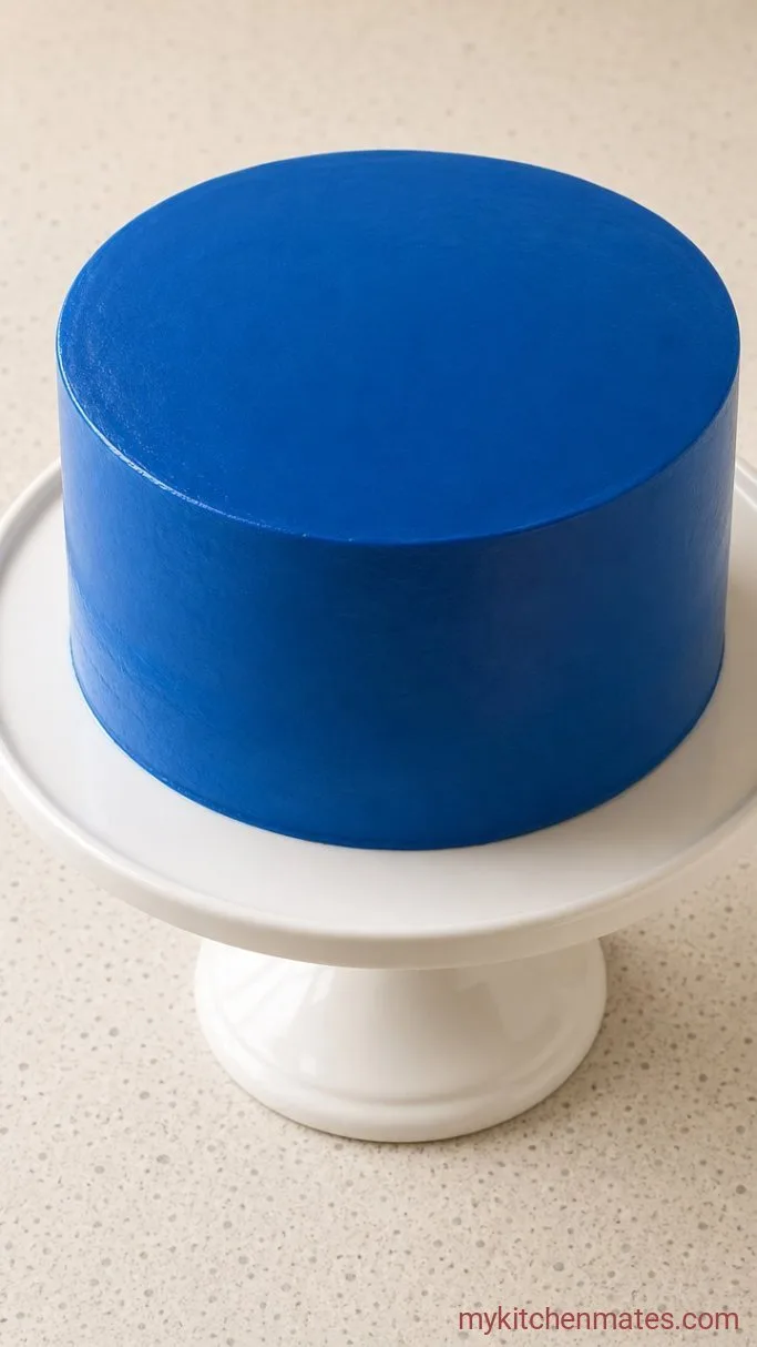 Stitch Birthday Cake Step 4: Fill and Frost the Cake