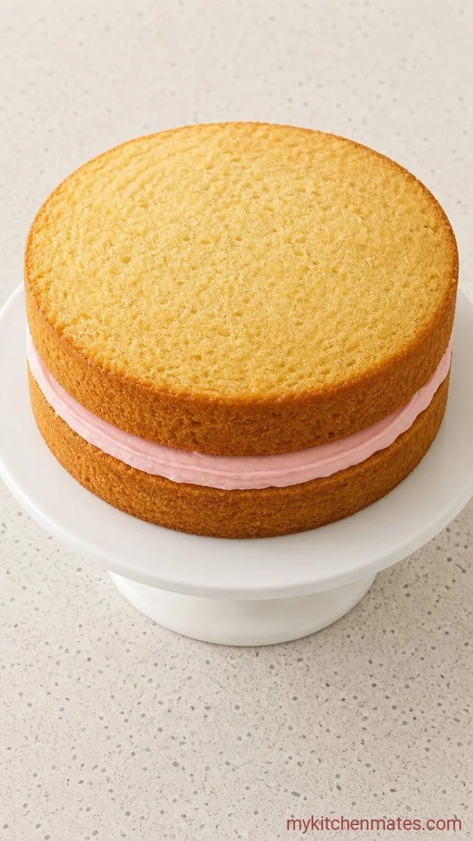Princess Birthday Cake with Vanilla Buttercream Step 4: Fill and Stack the Layers