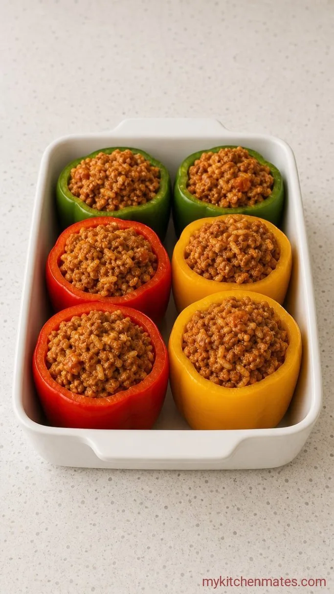 Easy Ground Turkey Stuffed Peppers (Ready in 45 Minutes) Step 4: Fill and Stuff the Peppers