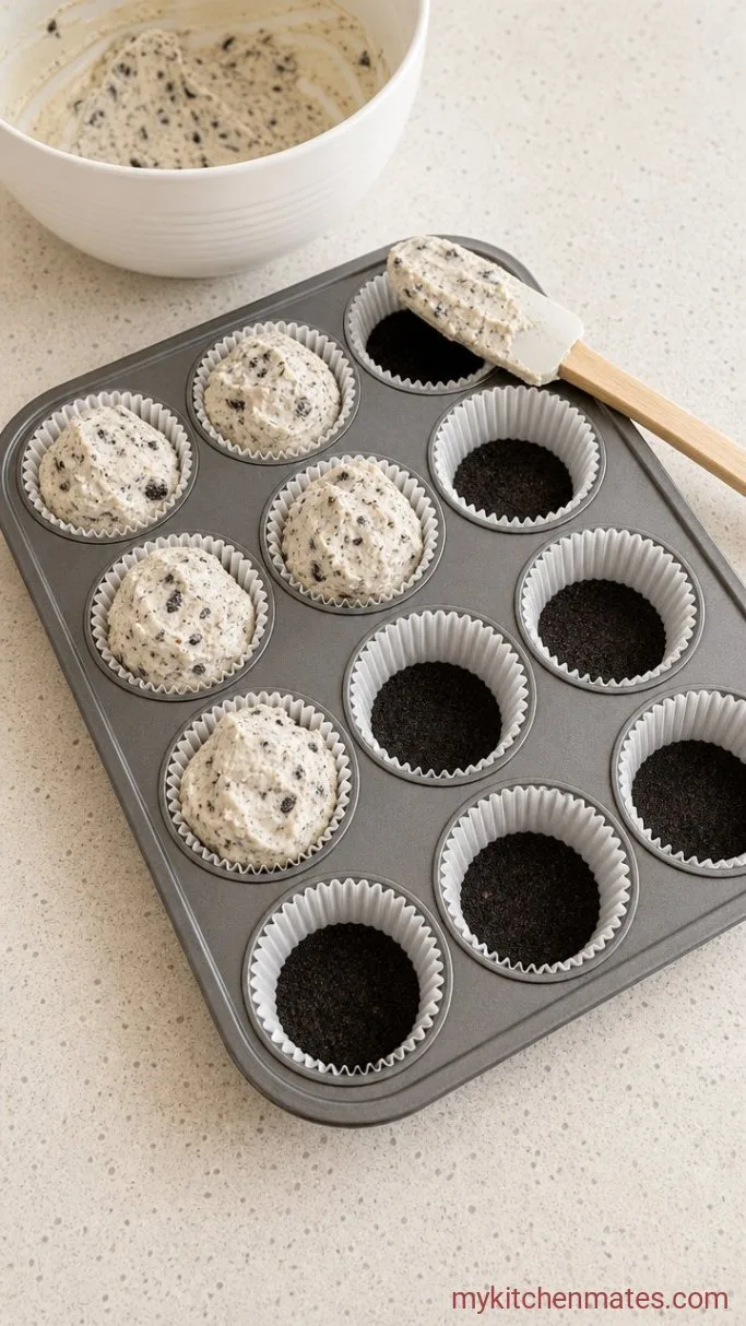 No-Bake Oreo Cheesecake Cups Step 4: Fill the Cups