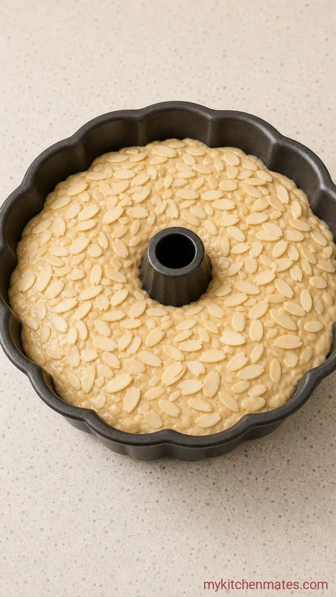 Step 4: Fill the Pan and Sprinkle with Almonds