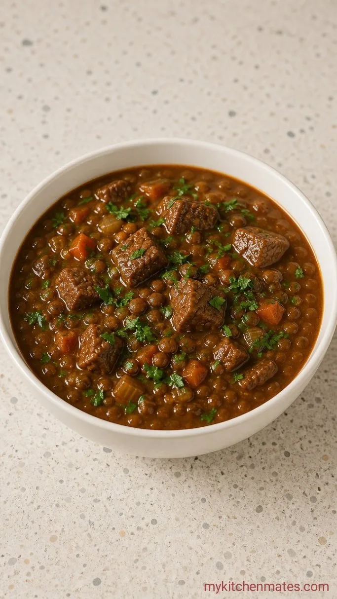 Quick One-Pot Beef and Lentil Soup Step 4: Finish and Serve