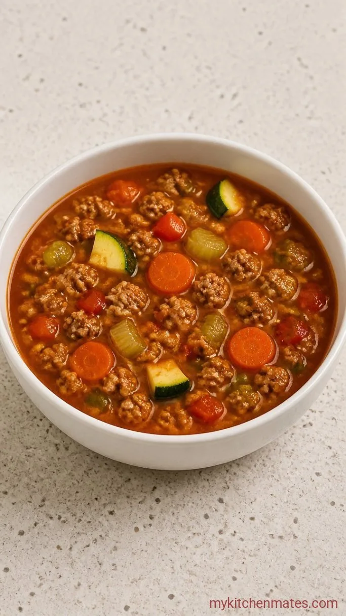 Hearty 30-Minute Ground Turkey Vegetable Soup Step 4: Finish the Broth and Ladle It Up