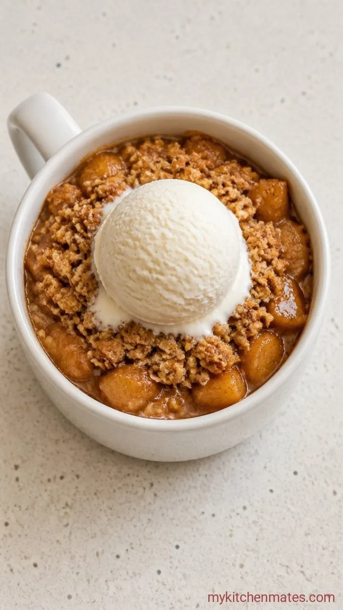 5-Minute Apple Pie in a Cup Step 4: Finish with a scoop