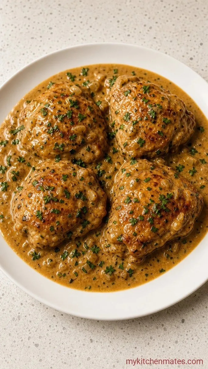 30-Minute Smothered Chicken with Creamy Gravy Step 4: Finish with Cream and Serve
