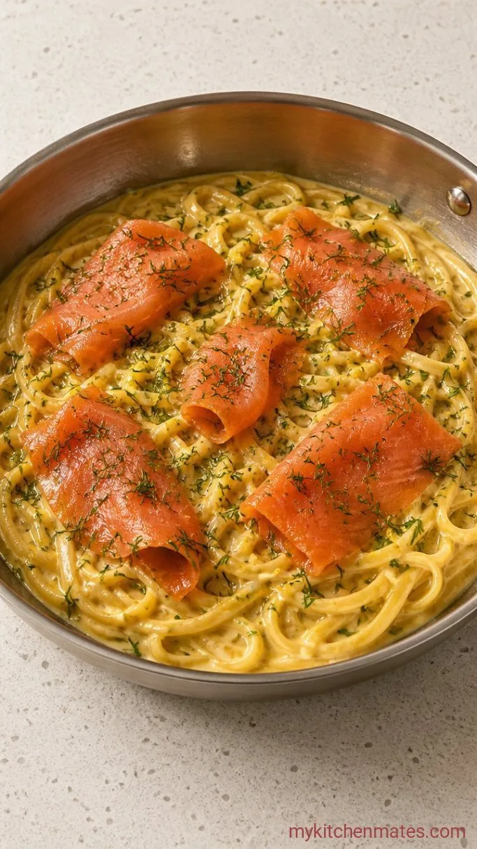 20-Minute Creamy Smoked Salmon Pasta Step 4: Finish with Dill and Serve